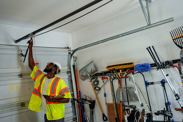 Professional Garage Door Panel Replacement technician working in Grandview, TX